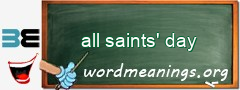 WordMeaning blackboard for all saints' day